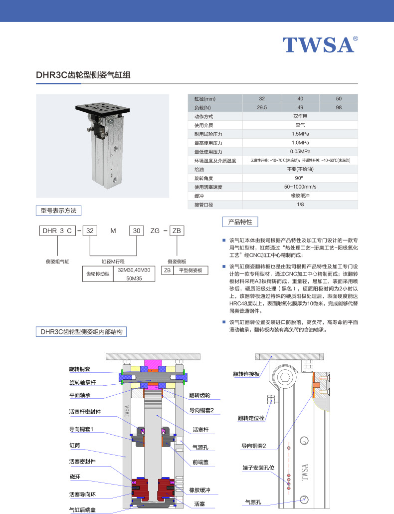 齒輪型側(cè)姿組氣缸